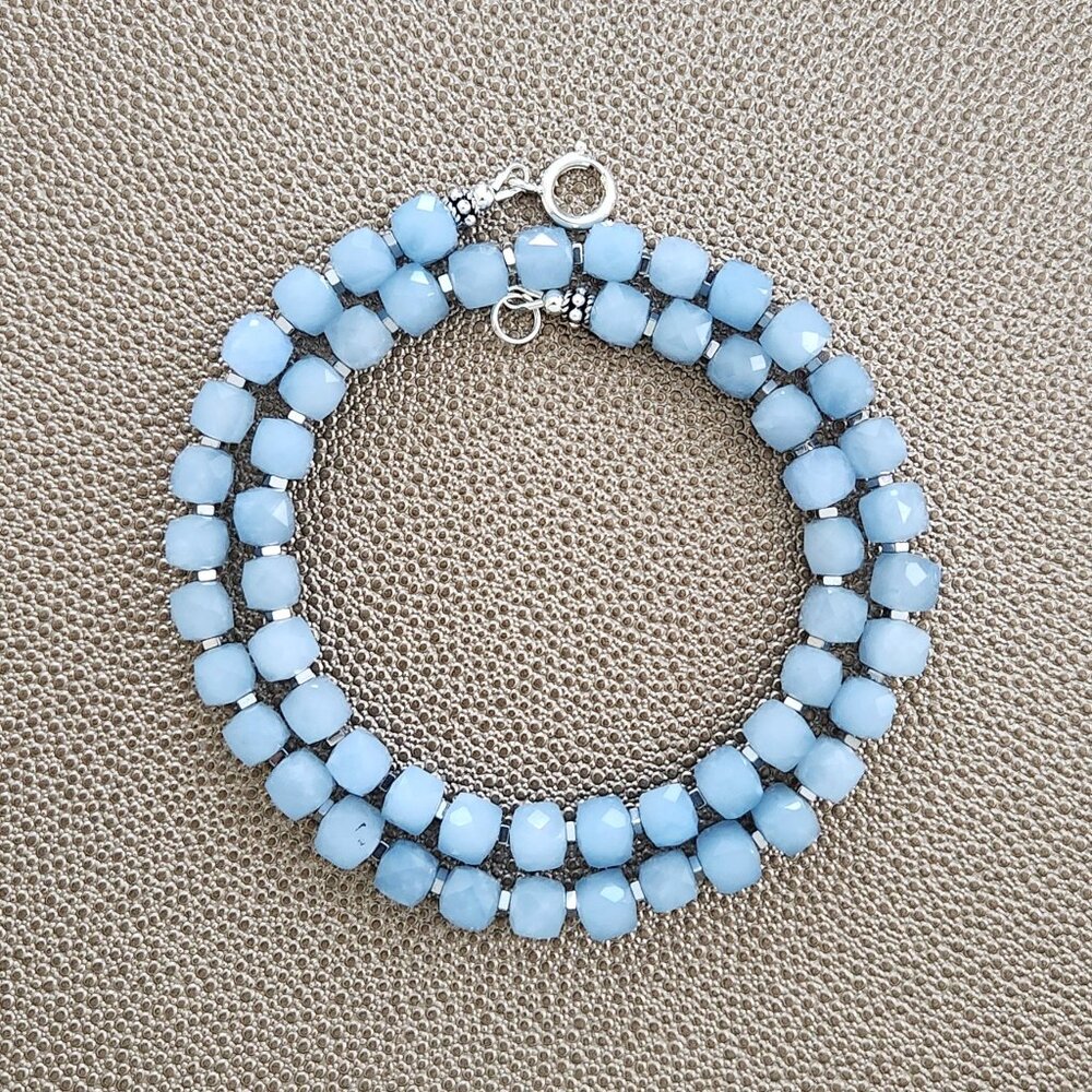 SKY BLUE JADE NECKLACE--18"